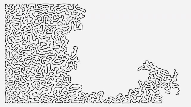 Continuous line abstract squiggle pattern. Created using the Traveling Salesman Problem algorithm which finds the shortest route that visits all points.