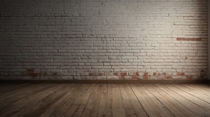 light white empty wall brick and wood floor