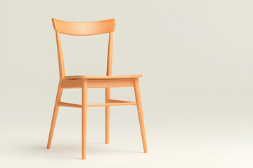 Simple Wooden Chair with Minimalist Design on Soft Background for Modern Interiors and Decor Inspiration