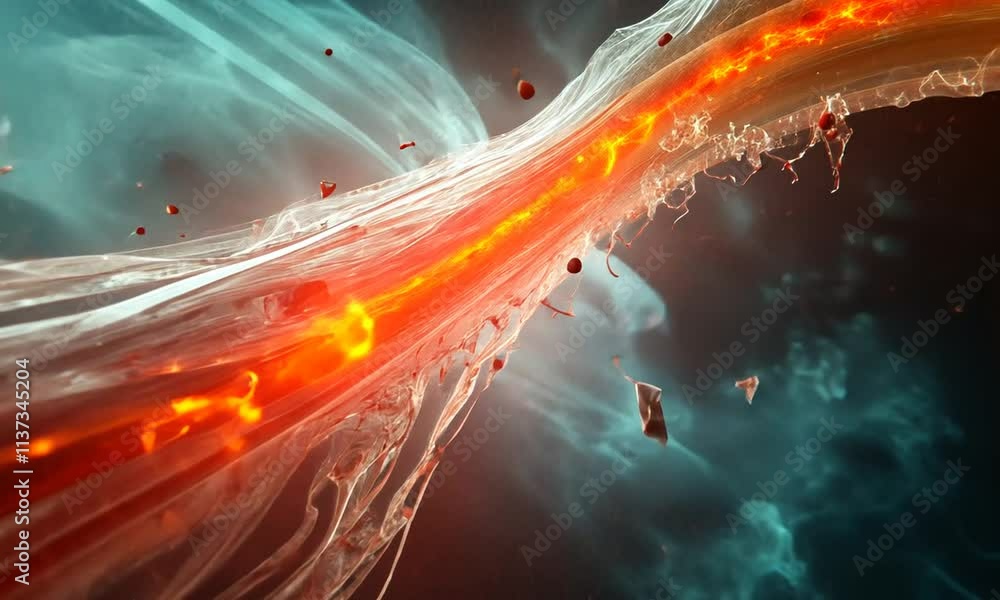 Aufkleber a dynamic abstract visualization of flowing energy with vibrant colors and textures.