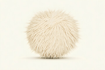Fototapeta premium Soft and Fluffy White Ball with Texture on Pale Background, Ideal for Abstract or Minimal Designs
