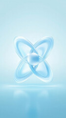 Abstract molecule design with soft blue tones and smooth curves, representing scientific concepts and innovation