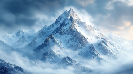 The majestic snow capped mountains