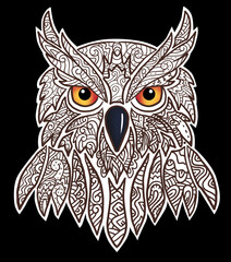 fierce owl gaze with classic ornaments