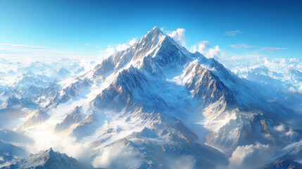 The majestic snow capped mountains