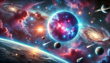 Beautiful and exciting space and stars background.