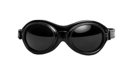 Black gorgeous biker goggles on a transparent background. isolated background.