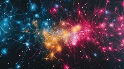 Abstract representation of neural connections with vibrant colors.