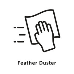 Obraz premium Feather Duster Vector Outline Icon. Eps 10 File