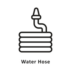 Water Hose Vector Outline Icon. Eps 10 File