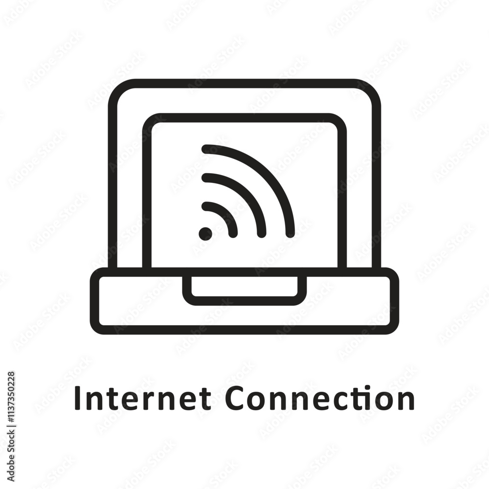 Aufkleber internet connection vector outline icon. eps 10 file