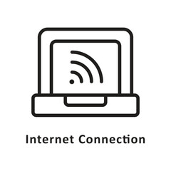 Internet Connection Vector Outline Icon. Eps 10 File