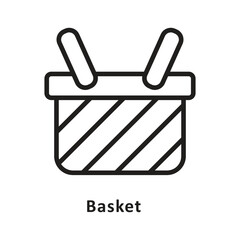 Basket Vector Outline Icon. Eps 10 File
