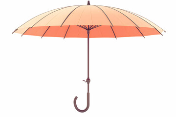 Elegant Orange Umbrella with a Unique Hook Handle for Stylish Rain Protection