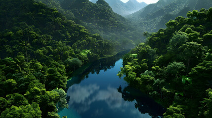 Biodiversity Preservation Zone in Lush Green Forest