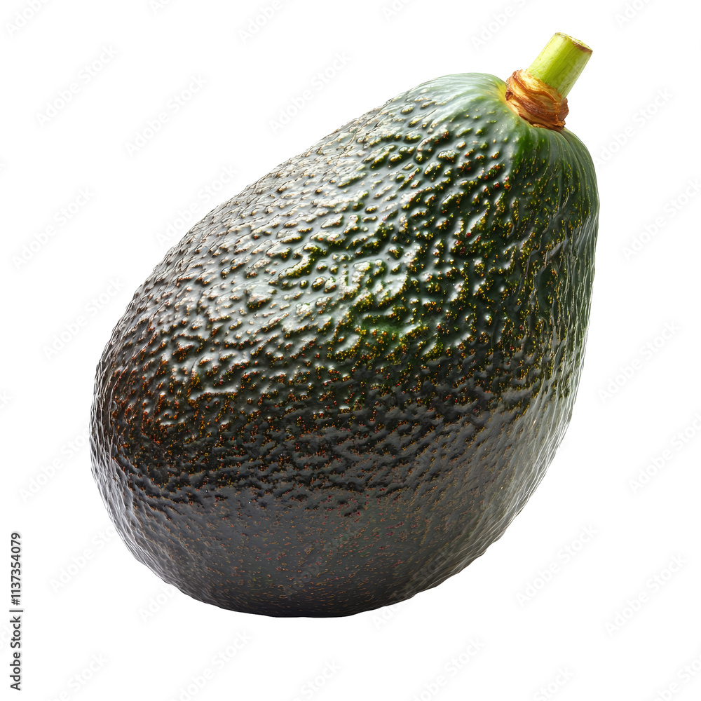 Poster fresh avocado isolated on a transparent background showcasing its smooth texture and vibrant color, 