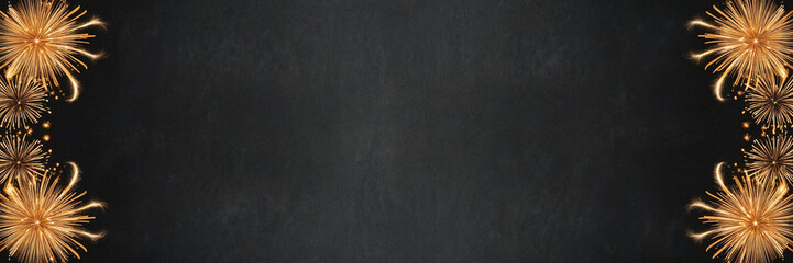 Elegant Golden Floral Border on Dark Background