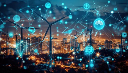 Smart City with Wind Turbines and Connected Technology