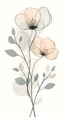 Delicate Abstract Floral Artwork with Soft Hues