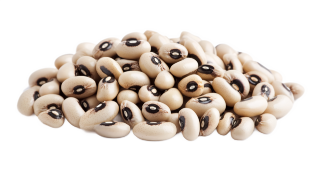 Black-eyed peas on a white background. isolated background.