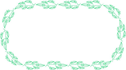 Floral Wreaths and Leaves Wedding Decoration Illustration
