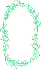 Naklejka premium Floral Wreaths and Leaves Wedding Decoration Illustration 