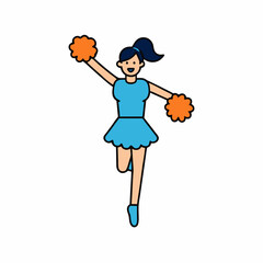 a woman is playing cheerleading