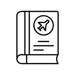 tourist guidebook icon, world tourism day line art, tourism icon - simple black line art icon of tourist guidebook, for world tourism daycelebrations. tourism vector art.