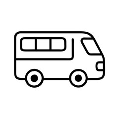 tour bus icon, world tourism day line art, tourism icon - simple black line art icon of tour bus, for world tourism daycelebrations. tourism vector art.