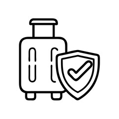 travel insurance icon icon, world tourism day line art, tourism icon - simple black line art icon of travel insurance icon, for world tourism daycelebrations. tourism vector art.