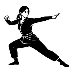 Fototapeta premium silhouette of a person kung fu