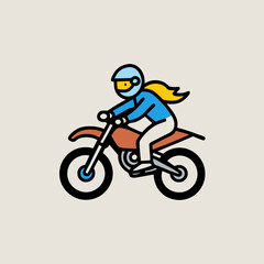 Cartoon biker on a motorcycle