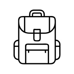 backpack icon, world tourism day line art, tourism icon - simple black line art icon of backpack, for world tourism daycelebrations. tourism vector art.