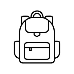 backpack icon, world tourism day line art, tourism icon - simple black line art icon of backpack, for world tourism daycelebrations. tourism vector art.