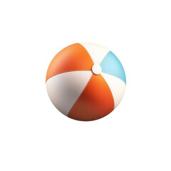 Fototapeta premium Flat style illustration of a beach ball, vibrant colors, minimalistic design. PNG