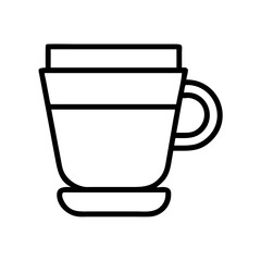 coffee cup icon, coffee day line art, coffee day icon - simple black line art icon of coffee cup, symbolizing coffee day celebrations. coffee day vector art.
