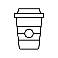 coffee to go cup icon, coffee day line art, coffee day icon - simple black line art icon of coffee to go cup, symbolizing coffee day celebrations. coffee day vector art.