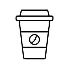 coffee to go cup icon, coffee day line art, coffee day icon - simple black line art icon of coffee to go cup, symbolizing coffee day celebrations. coffee day vector art.