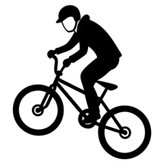 silhouette of a person riding a bicycle