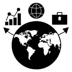 infographic business geography world map and globe