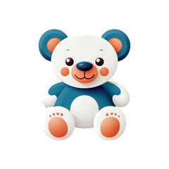 Obraz premium Flat style illustration of a teddy bear, minimalistic design, playful and bright. PNG