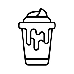 caramel drizzle on coffee icon, coffee day line art, coffee day icon - simple black line art icon of caramel drizzle on coffee, symbolizing coffee day celebrations. coffee day vector art.