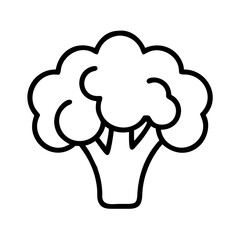 broccoli icon, vegetarian day line art, vegetarian icon - simple black line art icon of broccoli, or vegetarian day celebrations. vegetarian day vector art.