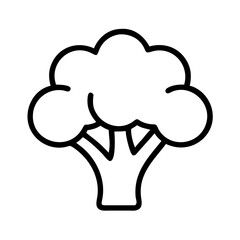 broccoli icon, vegetarian day line art, vegetarian icon - simple black line art icon of broccoli, or vegetarian day celebrations. vegetarian day vector art.