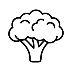 broccoli icon, vegetarian day line art, vegetarian icon - simple black line art icon of broccoli, or vegetarian day celebrations. vegetarian day vector art.
