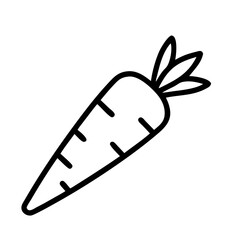 carrot icon, vegetarian day line art, vegetarian icon - simple black line art icon of carrot, or vegetarian day celebrations. vegetarian day vector art.