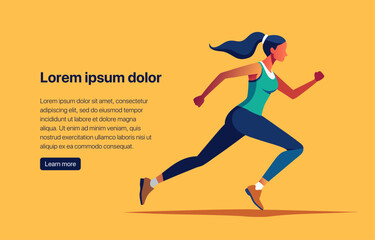 Powerful Female Athlete in Motion | Fully Editable