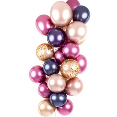Fototapeta premium 3D Rendered luxury color party balloons isolated on transparent background