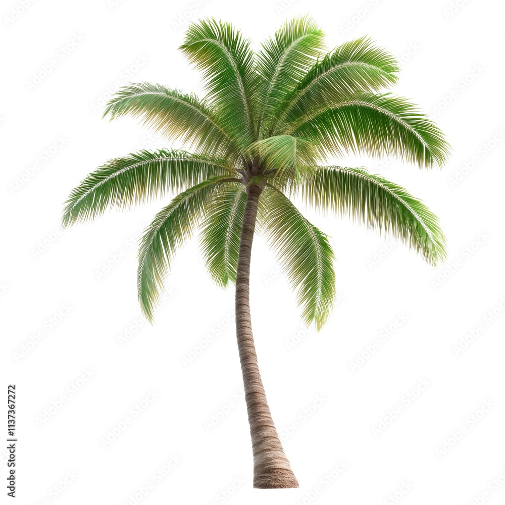 Poster 3d rendered palm tree icon isolated on transparent background