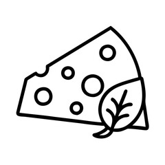 vegan cheese icon, vegetarian day line art, vegetarian icon - simple black line art icon of vegan cheese, or vegetarian day celebrations. vegetarian day vector art.